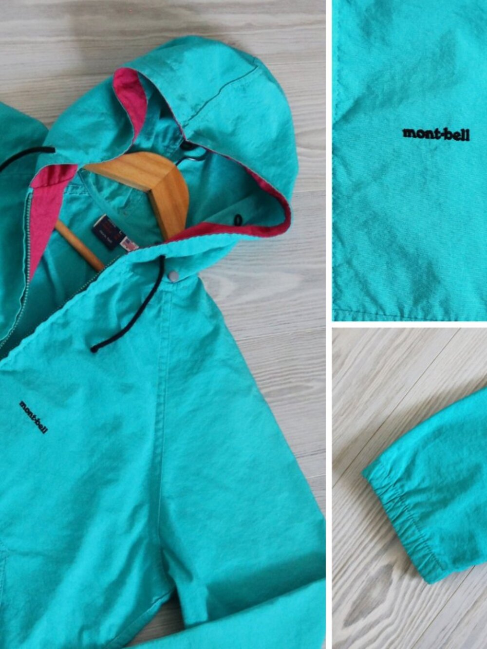 Montbell Vintage 90s Men's M Teal Full Zip Nylon Jacket Made USA Y2K Outdoors